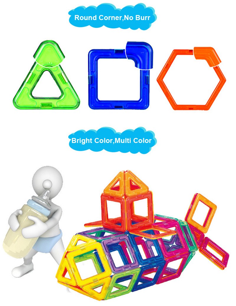 Blocos Magnéticos de Construção Infantil, Kit Educativo de Montar