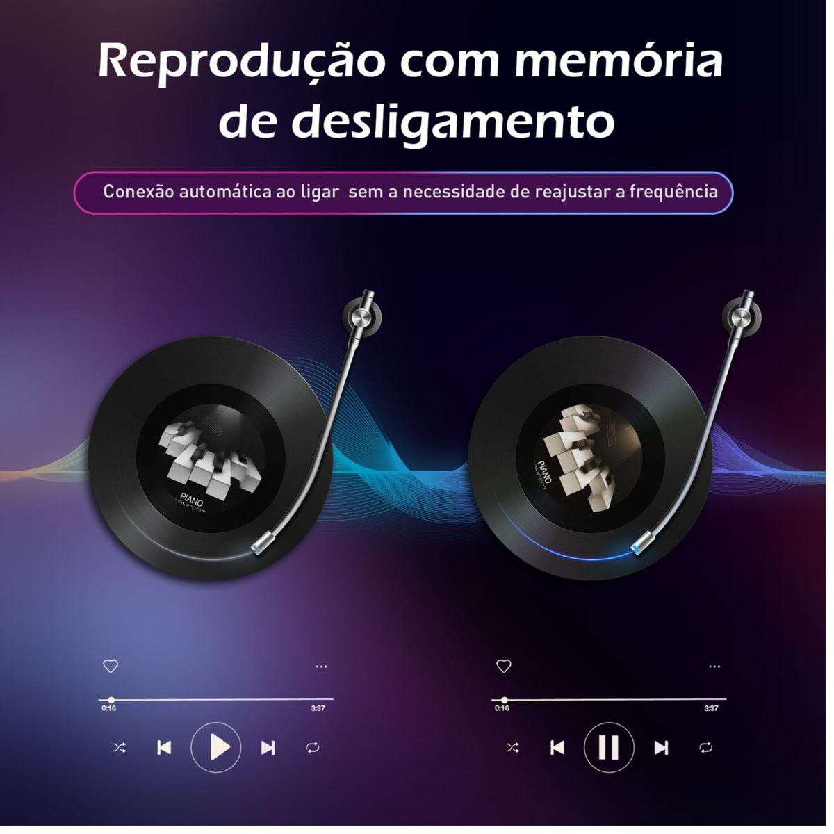 Carregador Veicular Turbo Bluetooth 3.1A 2 Portas USB Transmissor FM Mãos Livres MP3 Player para Carro
